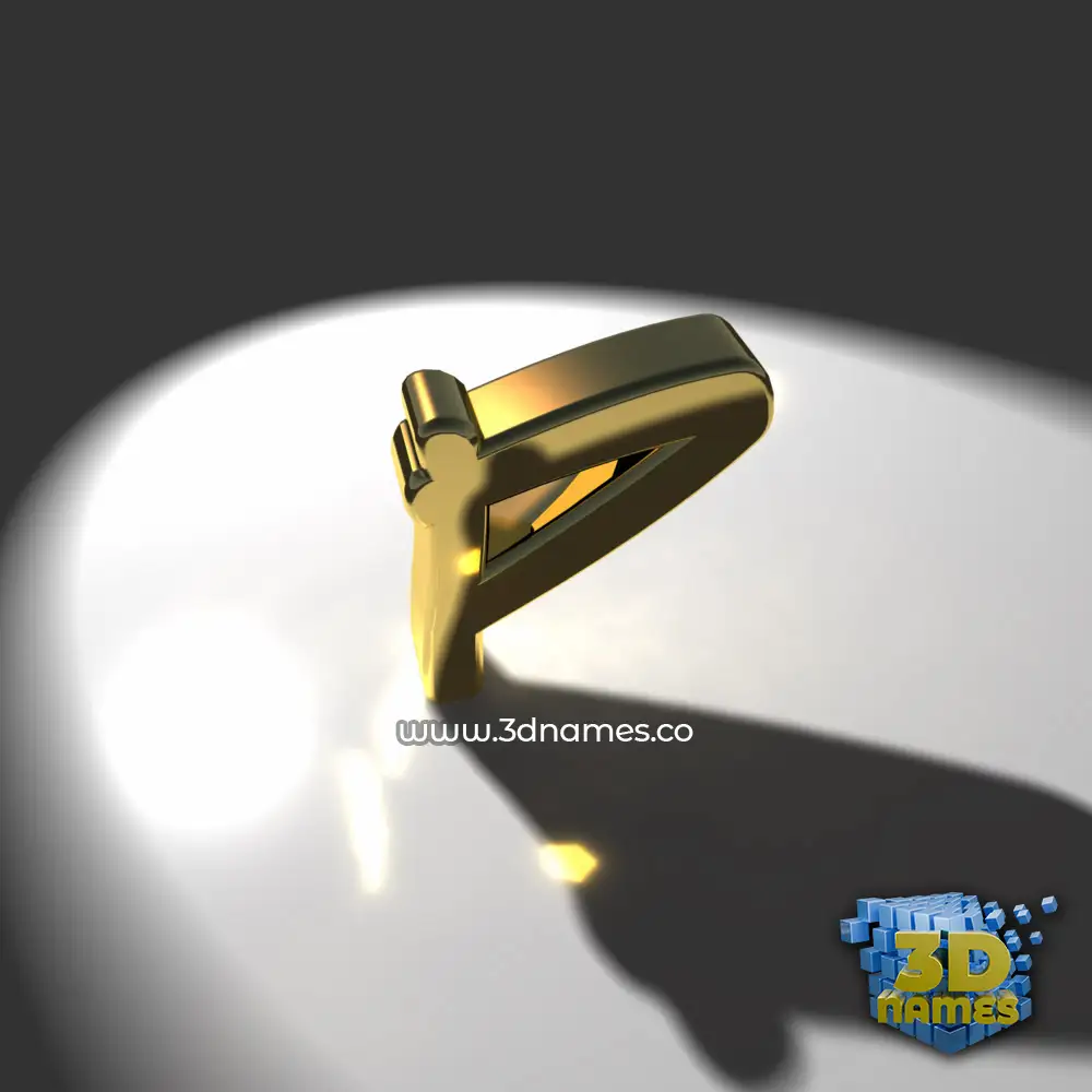 p in Gold Shine style - 3D name wallpaper