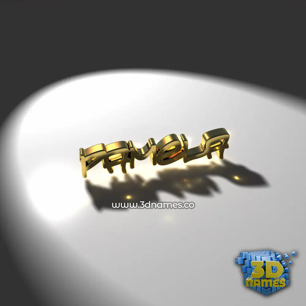 pamela in Gold Shine style - 3D name wallpaper