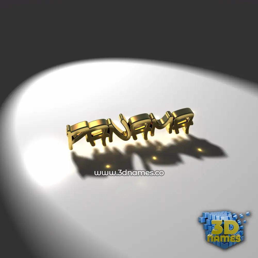 panama in Gold Shine style - 3D name wallpaper