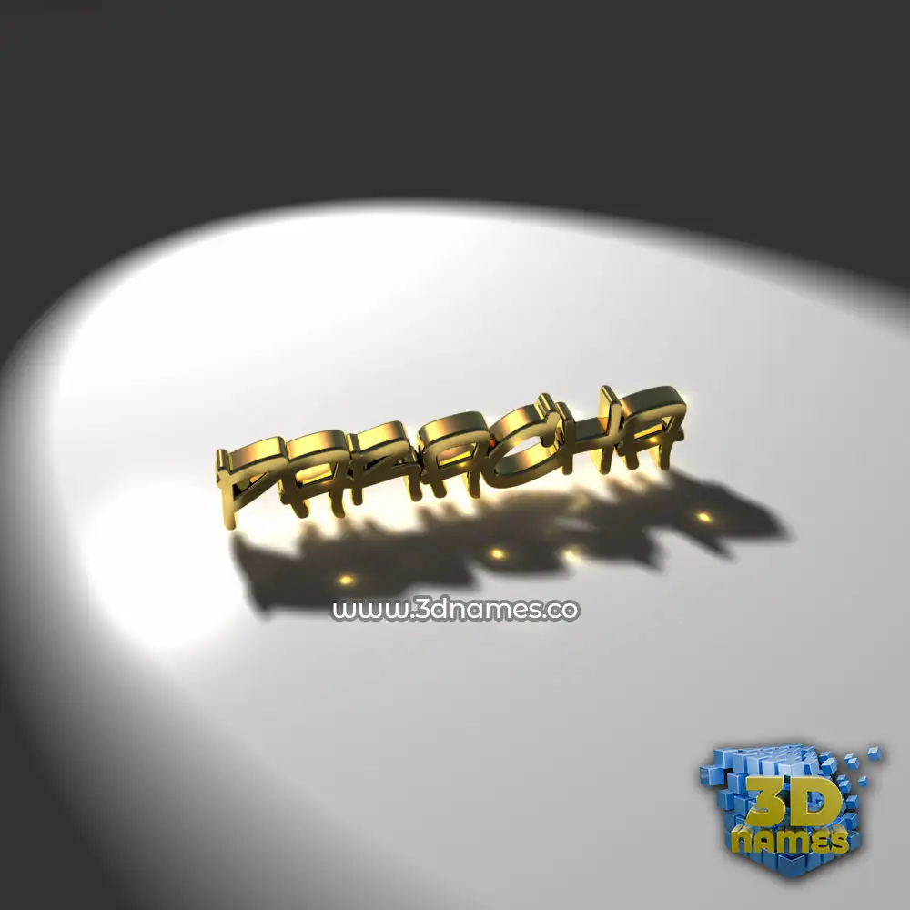 paracha in Gold Shine style - 3D name wallpaper