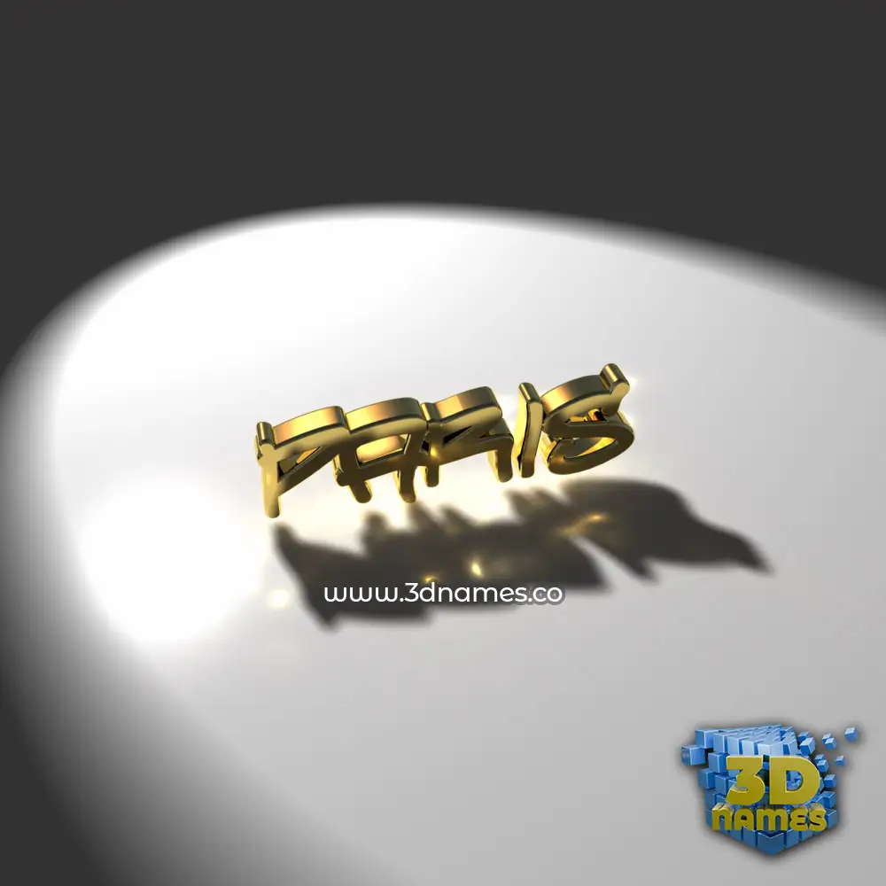 paris in Gold Shine style - 3D name wallpaper
