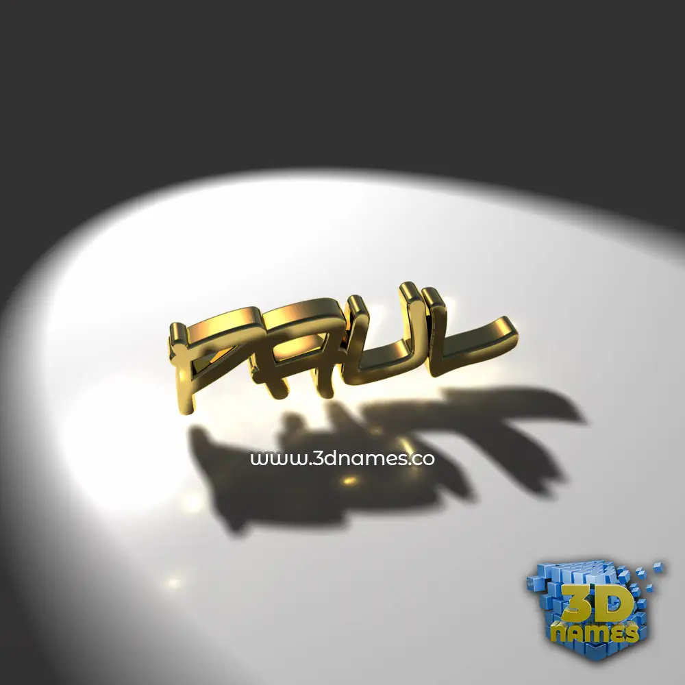 paul in Gold Shine style - 3D name wallpaper
