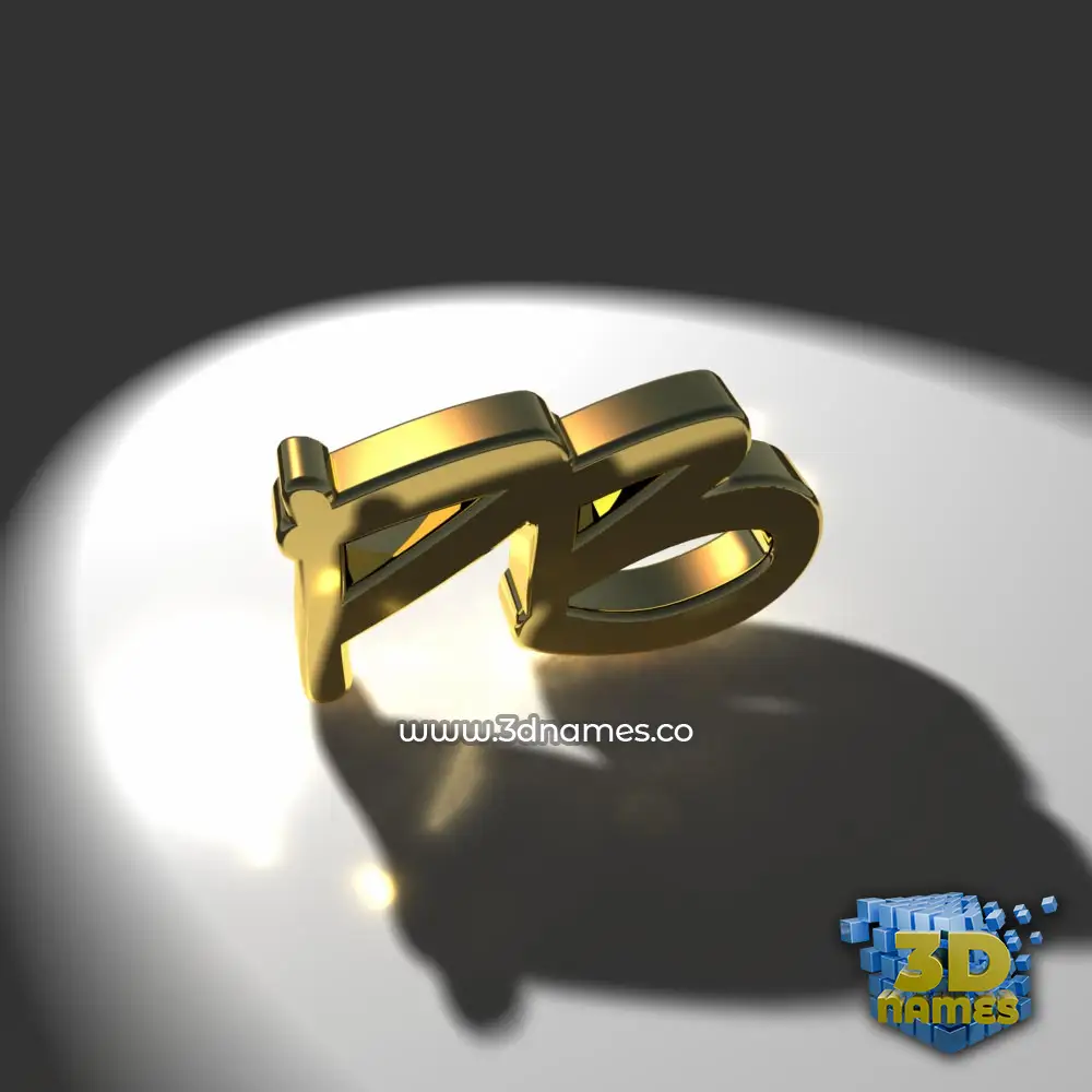 pb in Gold Shine style - 3D name wallpaper