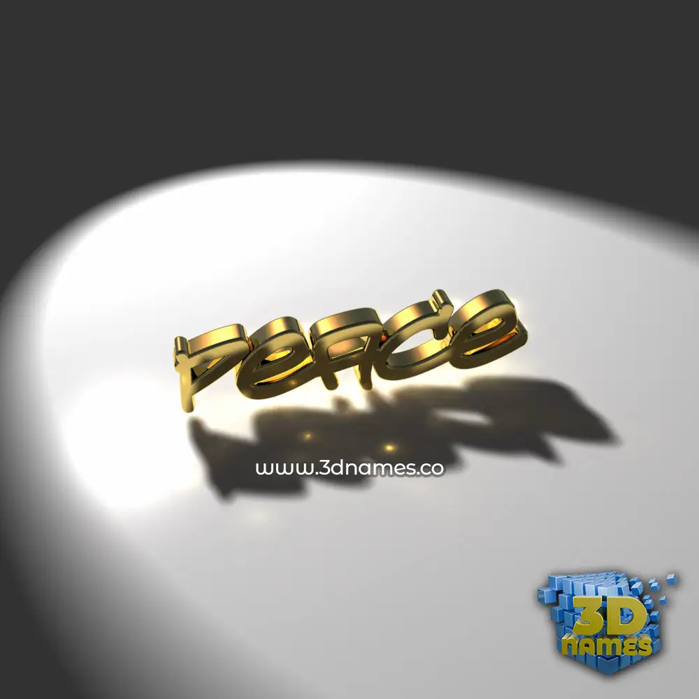 peace in Gold Shine style - 3D name wallpaper