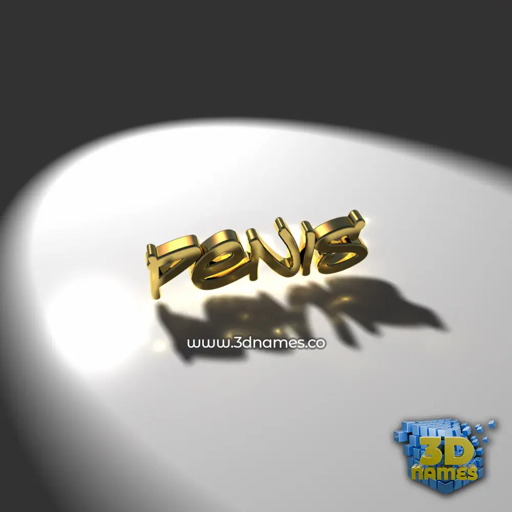 penis in Gold Shine style - 3D name wallpaper