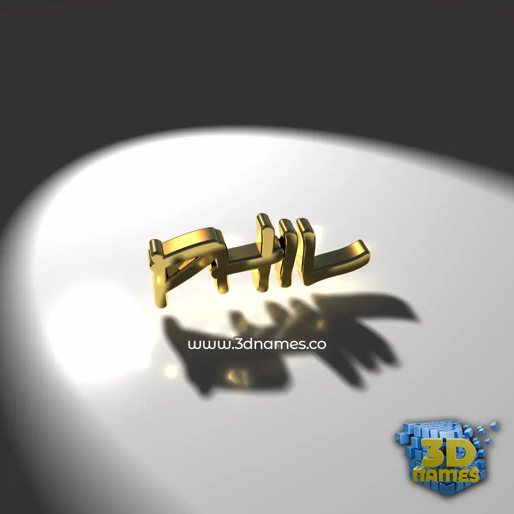 phil in Gold Shine style - 3D name wallpaper