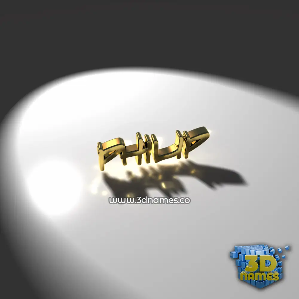 philip in Gold Shine style - 3D name wallpaper