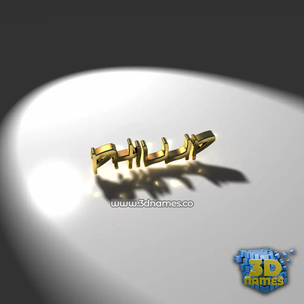 phillip in Gold Shine style - 3D name wallpaper