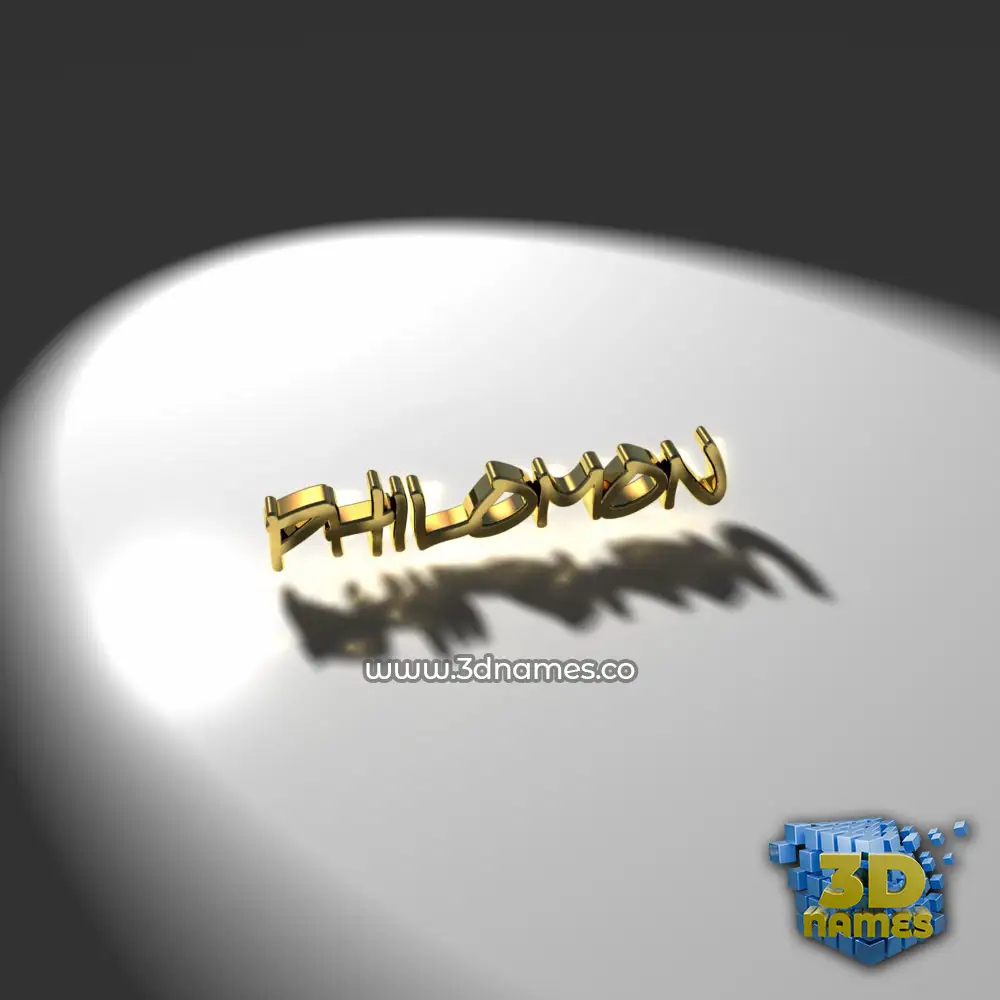 philomon in Gold Shine style - 3D name wallpaper