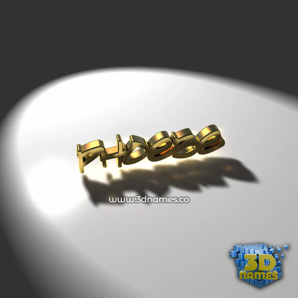 phoebe in Gold Shine style - 3D name wallpaper