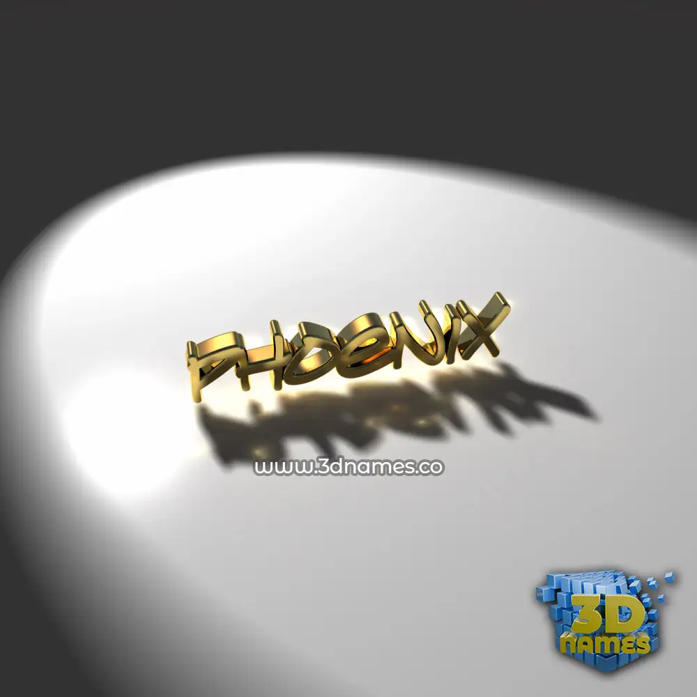phoenix in Gold Shine style - 3D name wallpaper