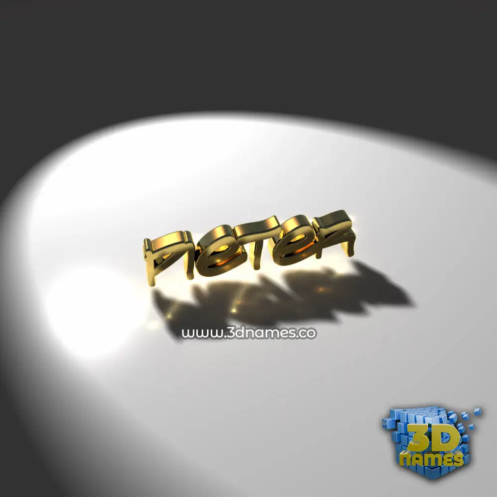 pieter in Gold Shine style - 3D name wallpaper