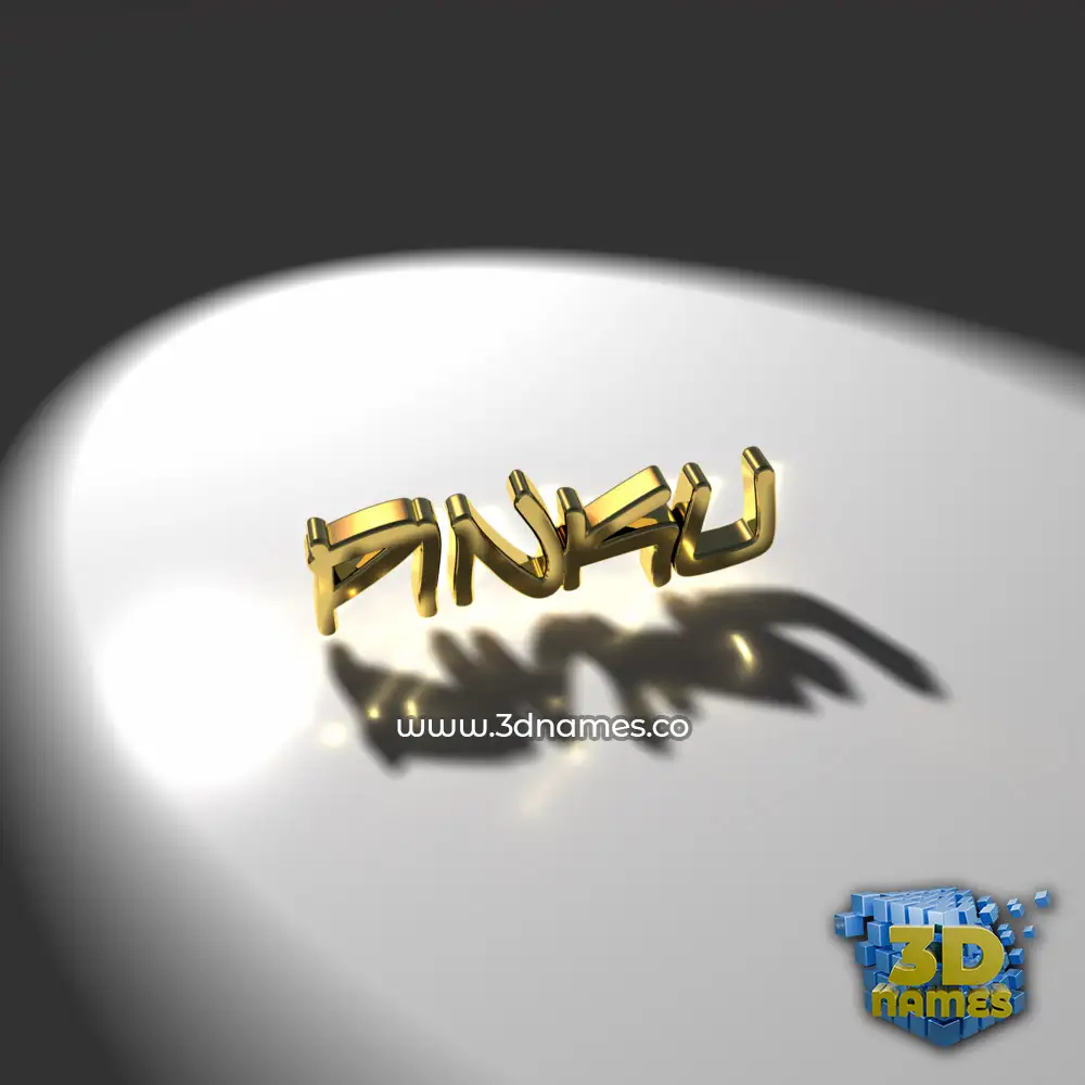 pinku in Gold Shine style - 3D name wallpaper