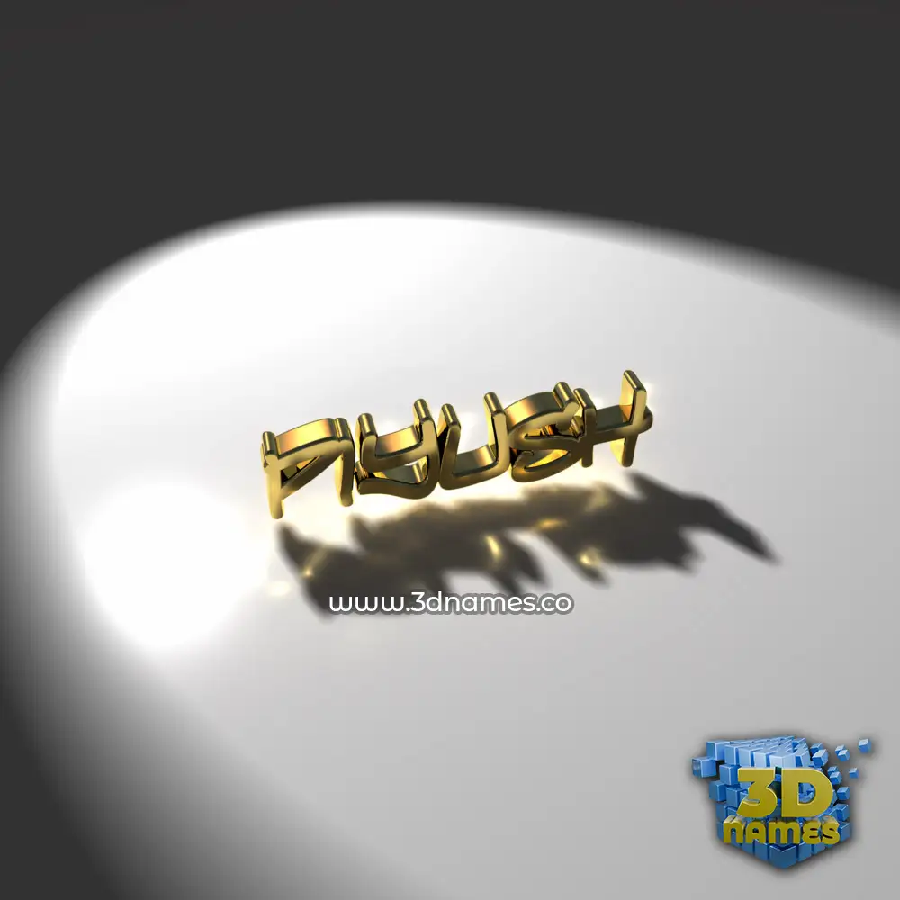 piyush in Gold Shine style - 3D name wallpaper