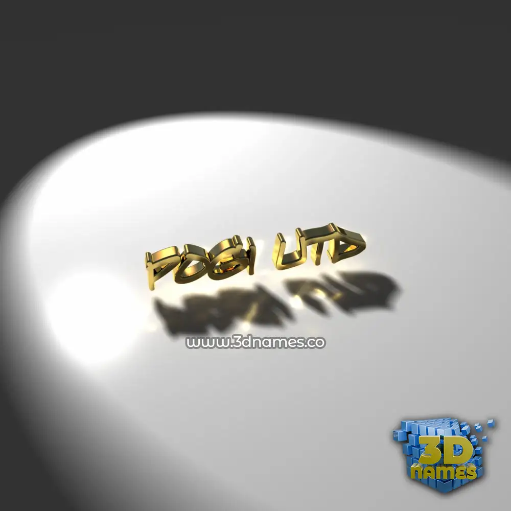 pogi utd in Gold Shine style - 3D name wallpaper