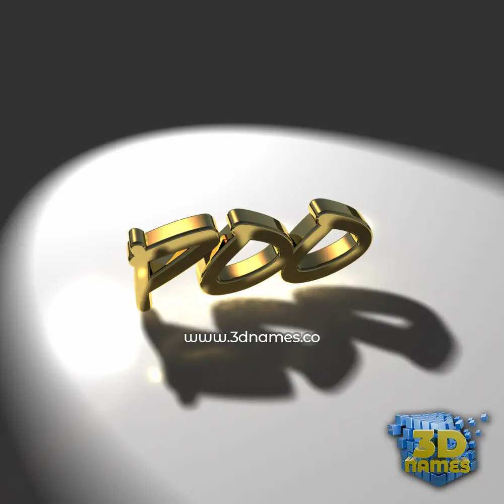 poo in Gold Shine style - 3D name wallpaper