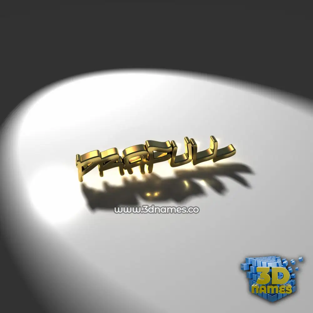 prafull in Gold Shine style - 3D name wallpaper