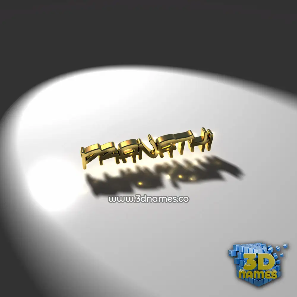 pranathi in Gold Shine style - 3D name wallpaper
