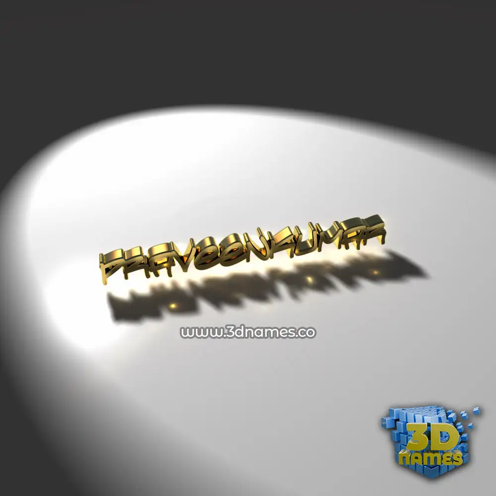 praveenkumar in Gold Shine style - 3D name wallpaper