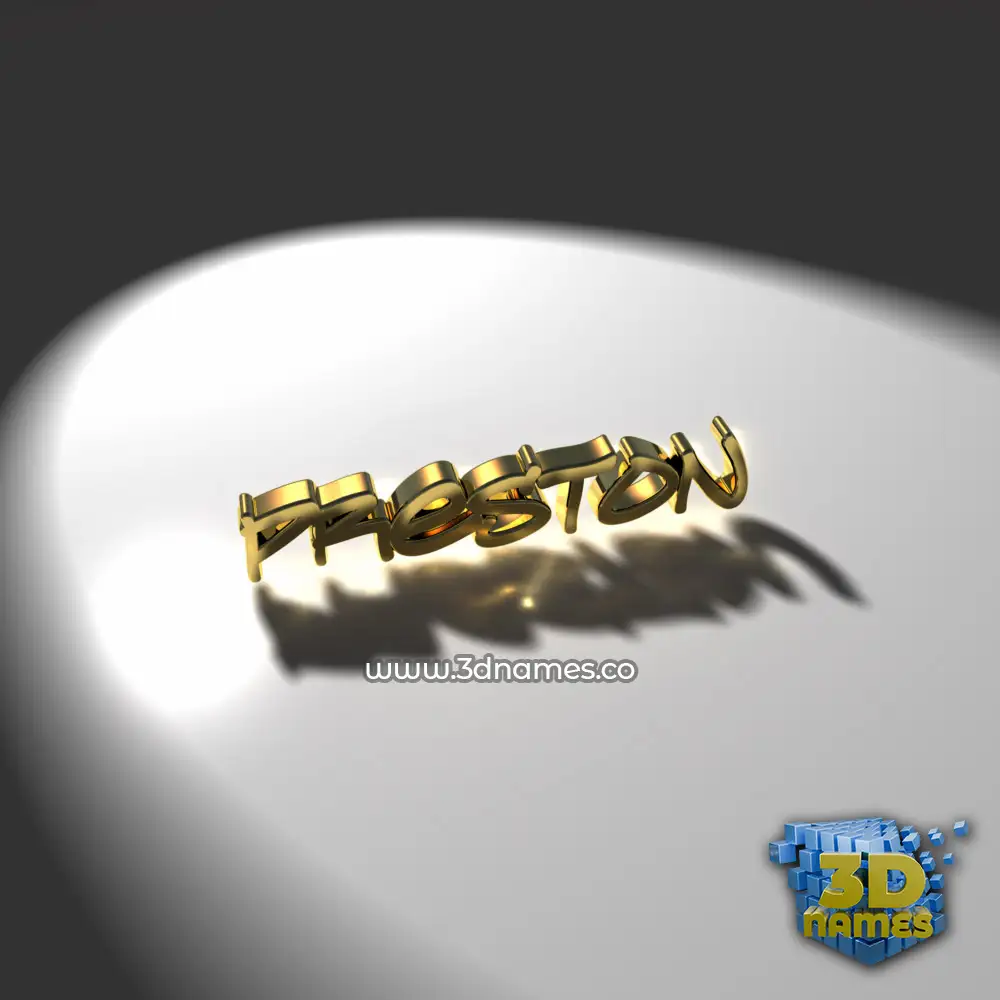 preston in Gold Shine style - 3D name wallpaper