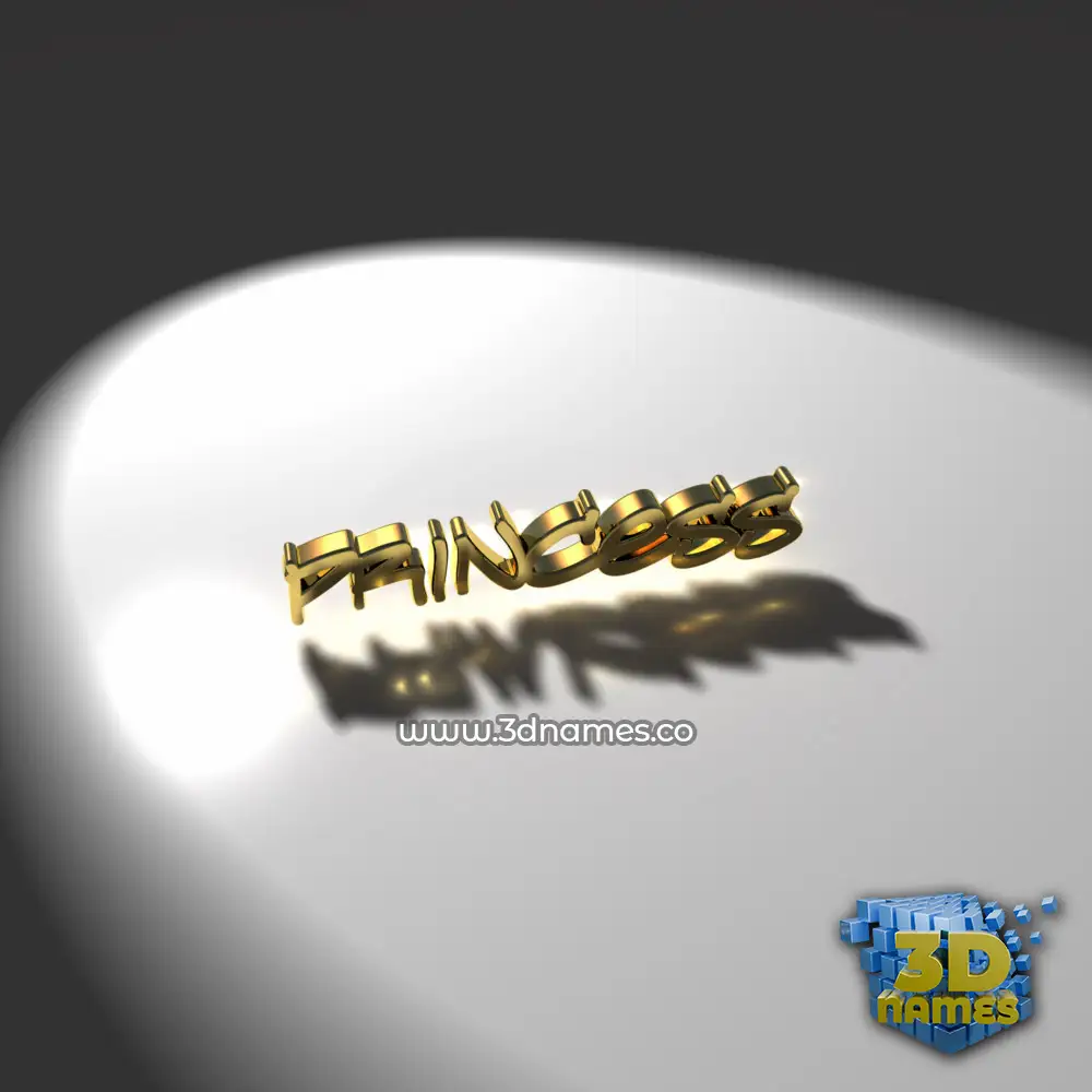 princess in Gold Shine style - 3D name wallpaper