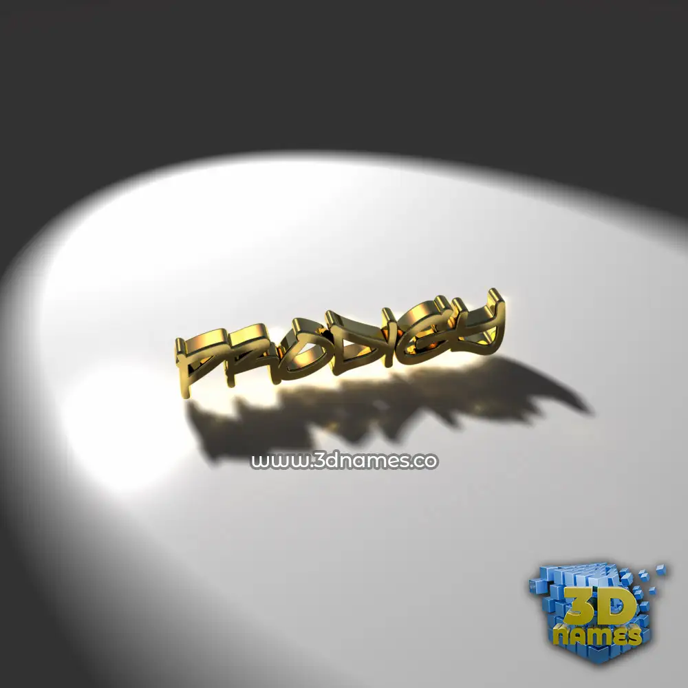 prodigy in Gold Shine style - 3D name wallpaper