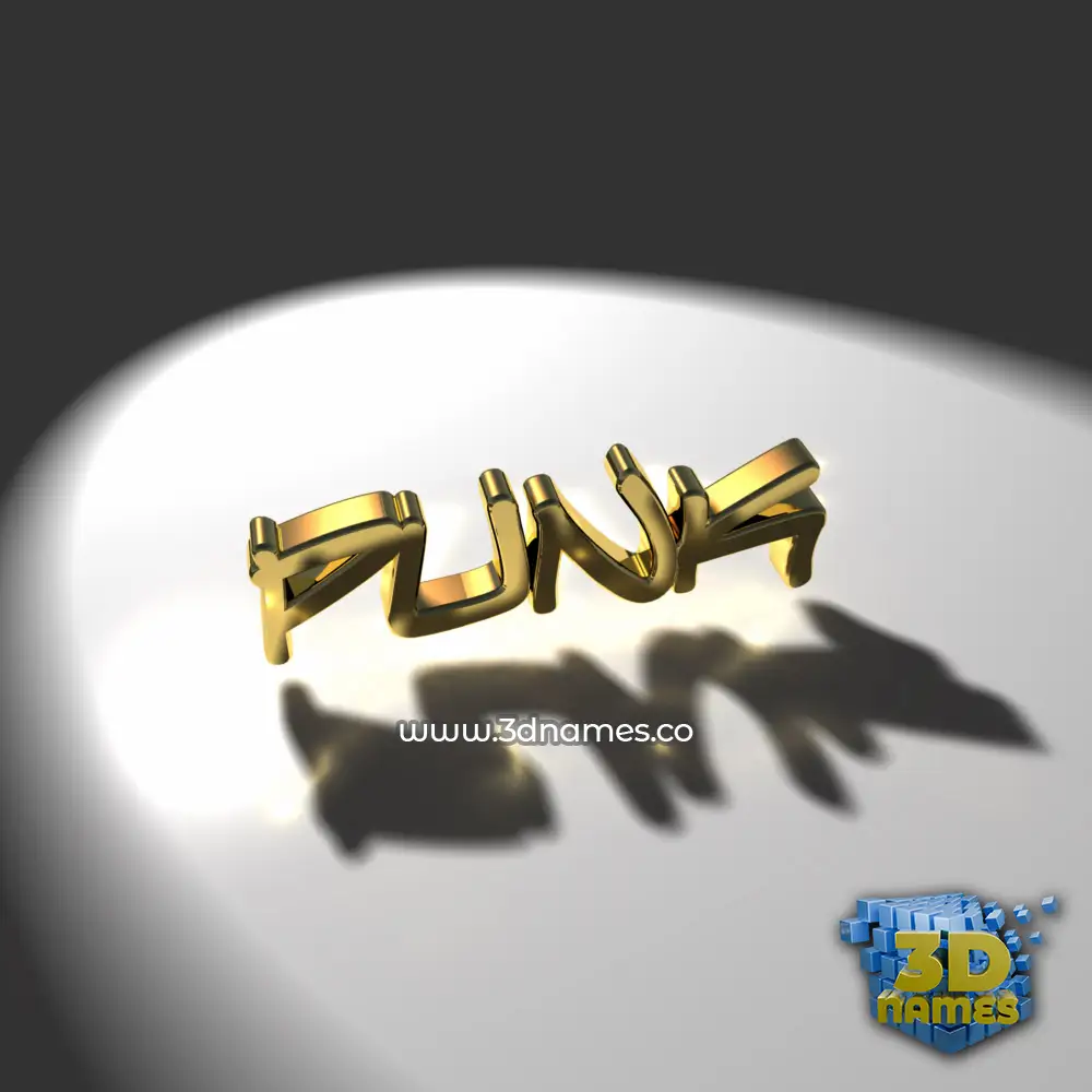 punk in Gold Shine style - 3D name wallpaper