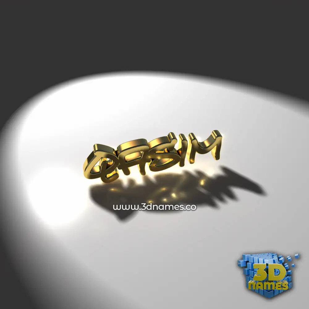 qasim in Gold Shine style - 3D name wallpaper