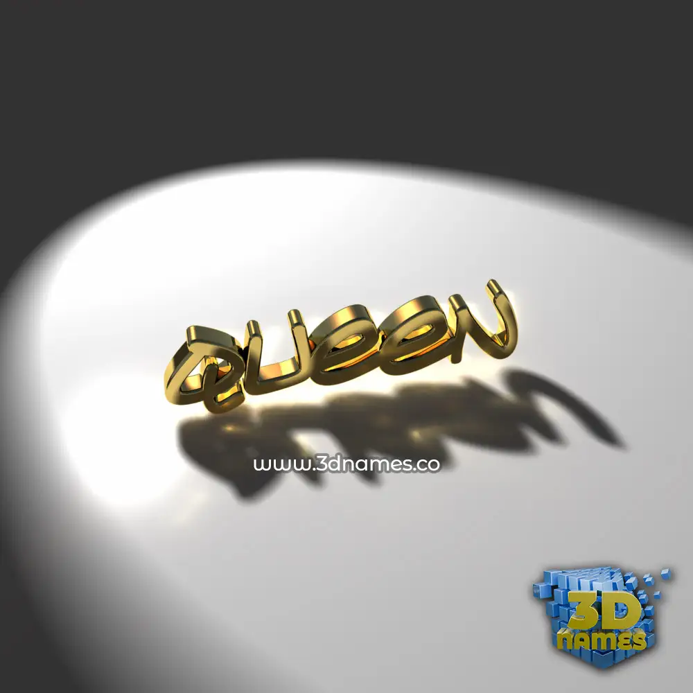 queen in Gold Shine style - 3D name wallpaper
