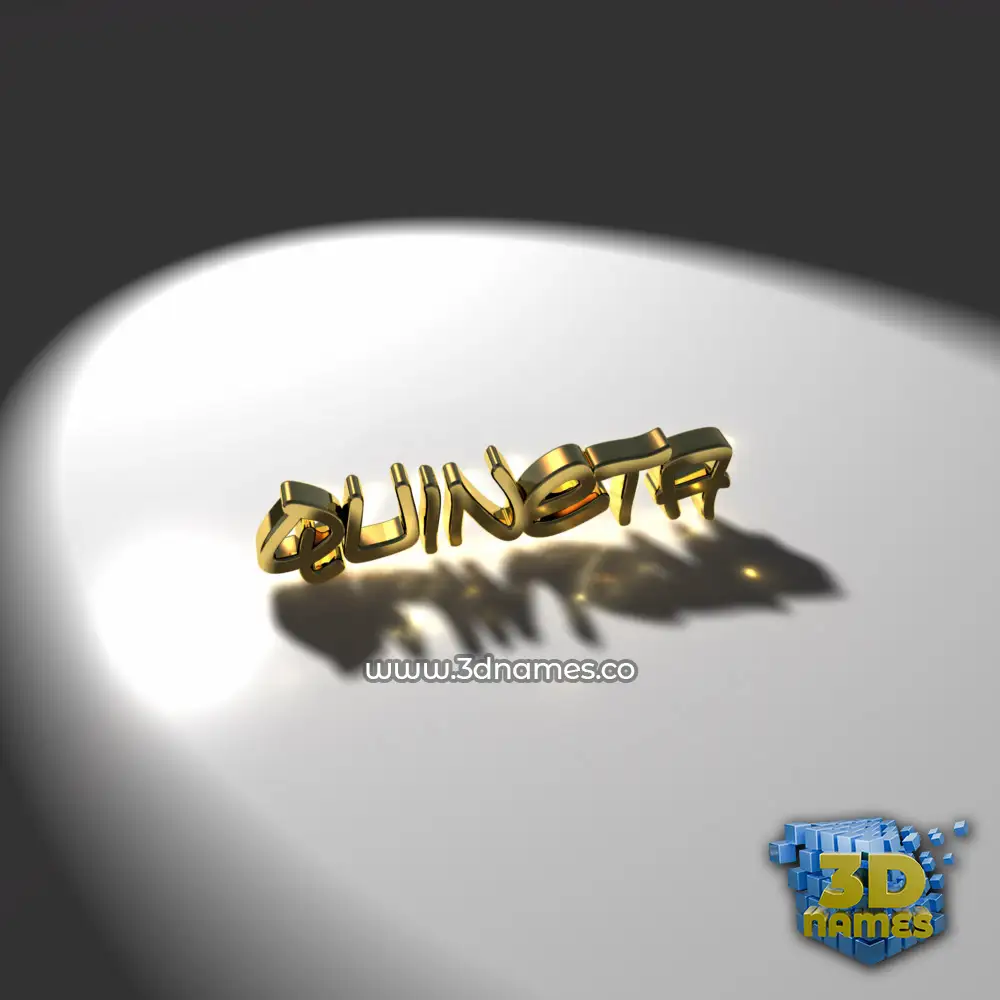 quineta in Gold Shine style - 3D name wallpaper
