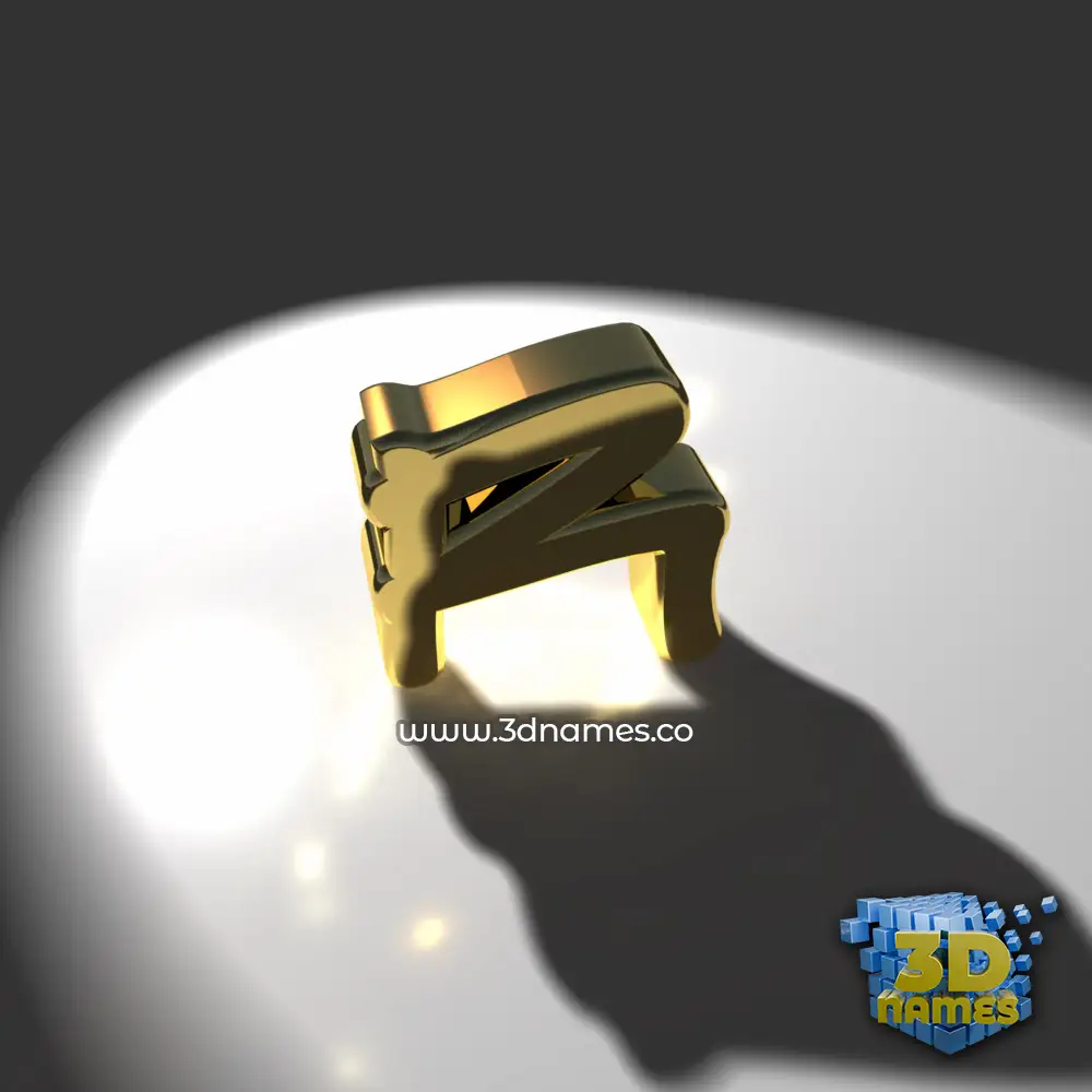 r in Gold Shine style - 3D name wallpaper