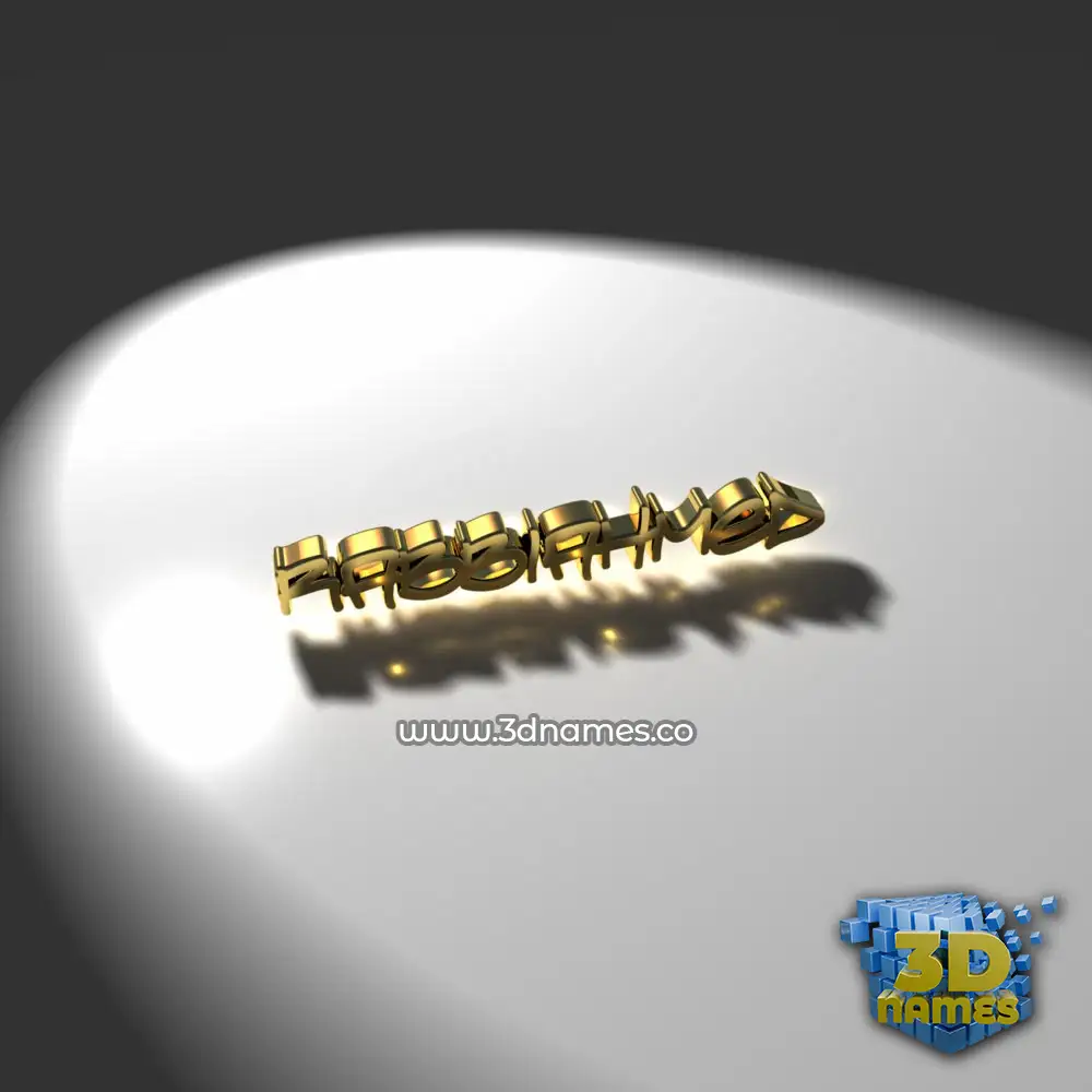 rabbiahmed in Gold Shine style - 3D name wallpaper