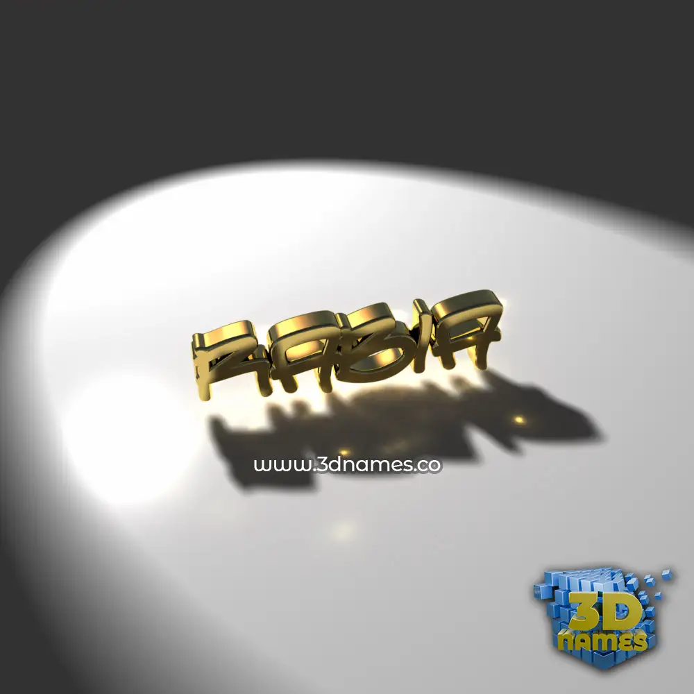 rabia in Gold Shine style - 3D name wallpaper