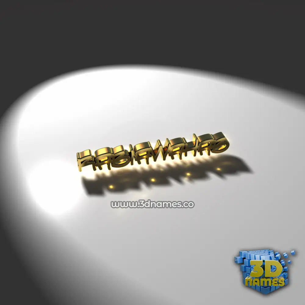 rabiawahab in Gold Shine style - 3D name wallpaper