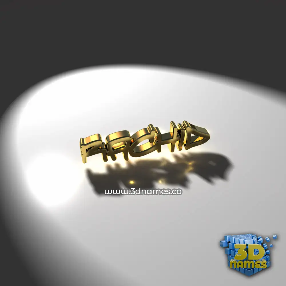 rachid in Gold Shine style - 3D name wallpaper