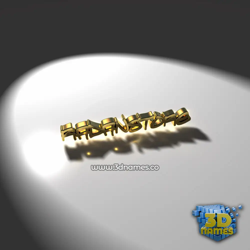 radanstore in Gold Shine style - 3D name wallpaper