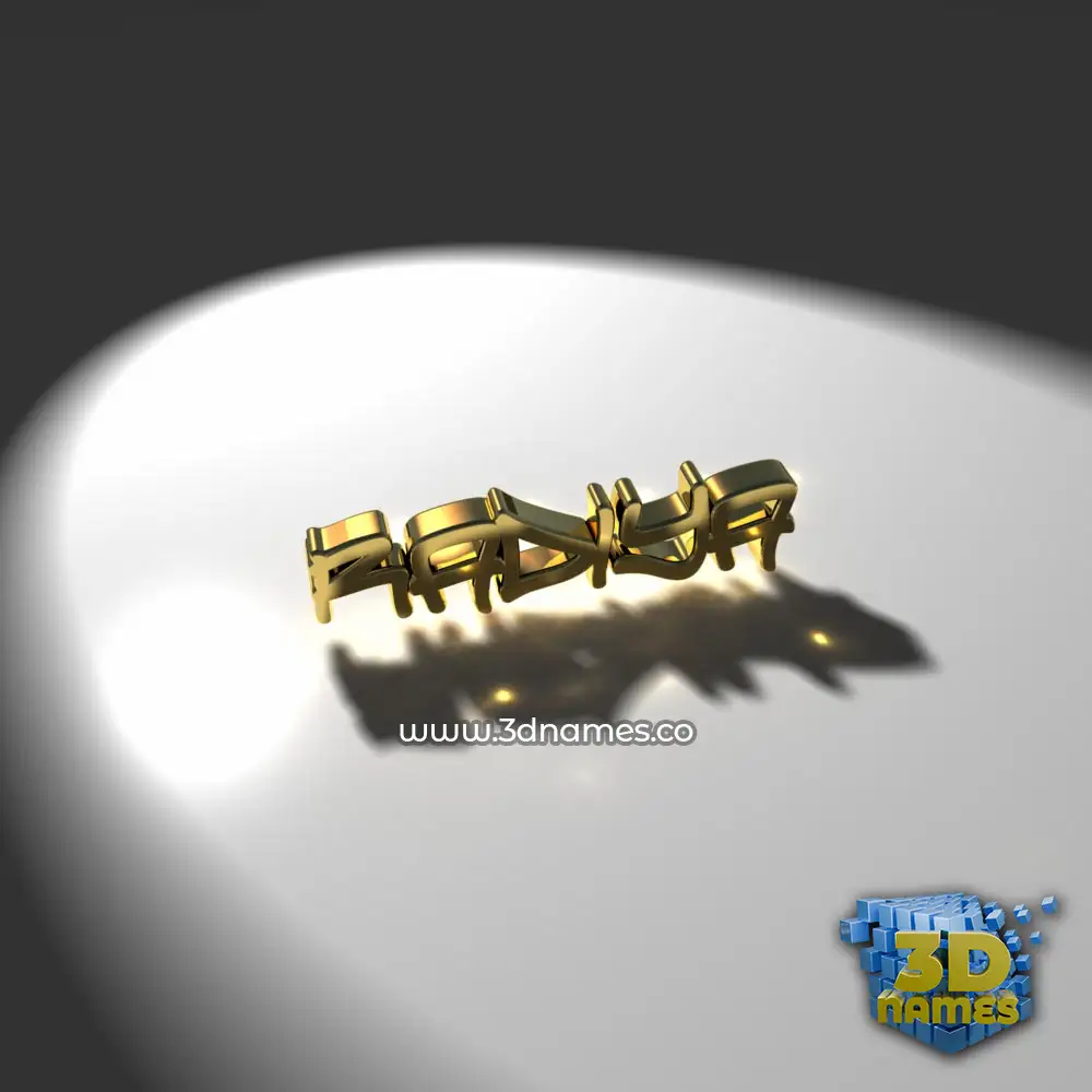 radiya in Gold Shine style - 3D name wallpaper