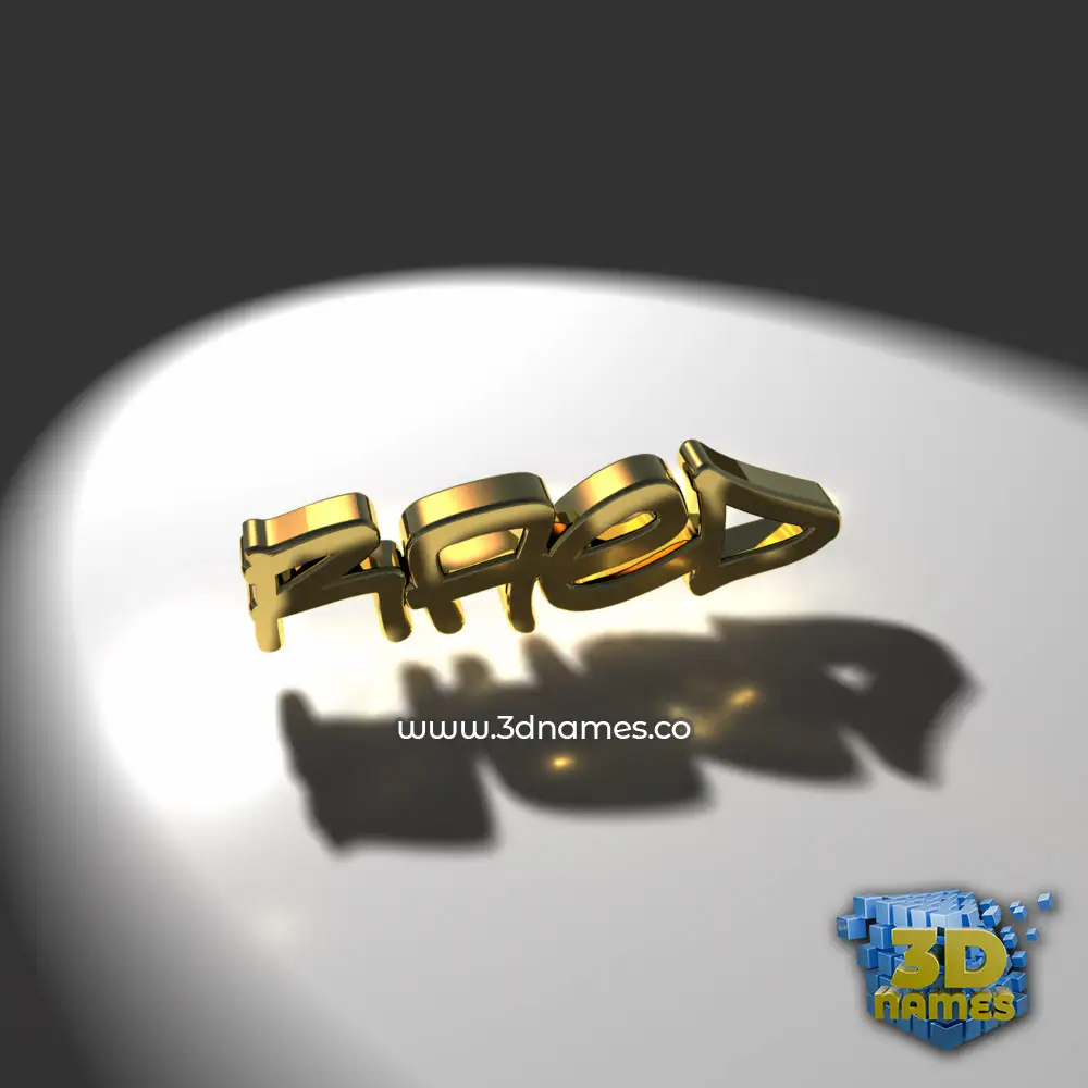 raed in Gold Shine style - 3D name wallpaper