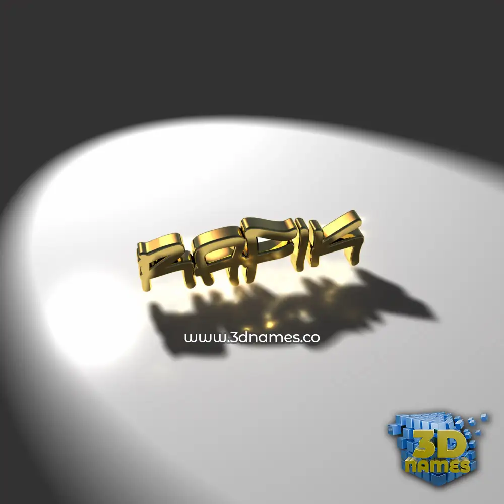 rafik in Gold Shine style - 3D name wallpaper