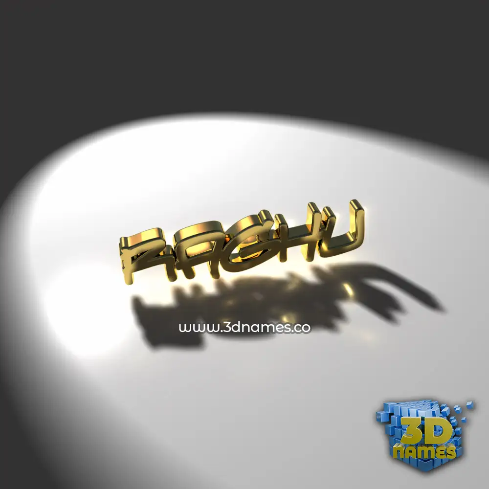 raghu in Gold Shine style - 3D name wallpaper