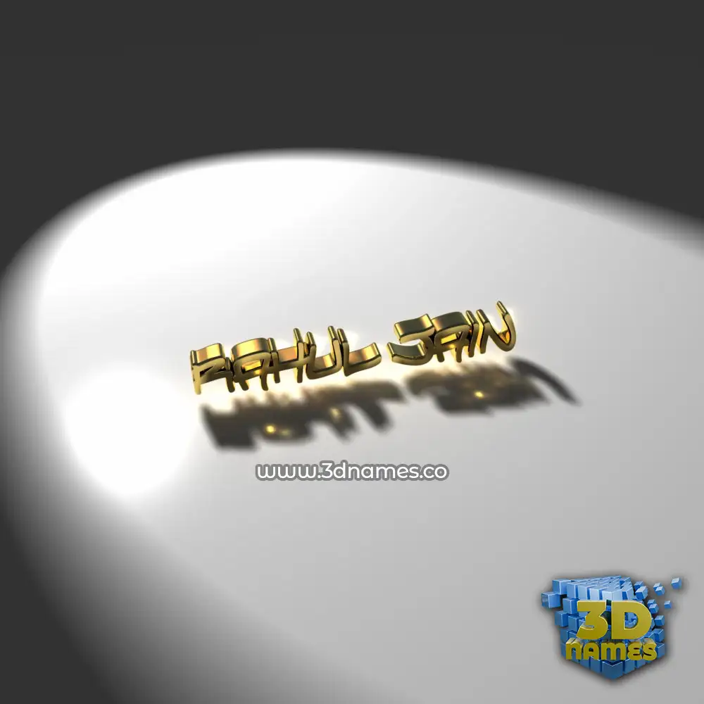 rahul jain in Gold Shine style - 3D name wallpaper