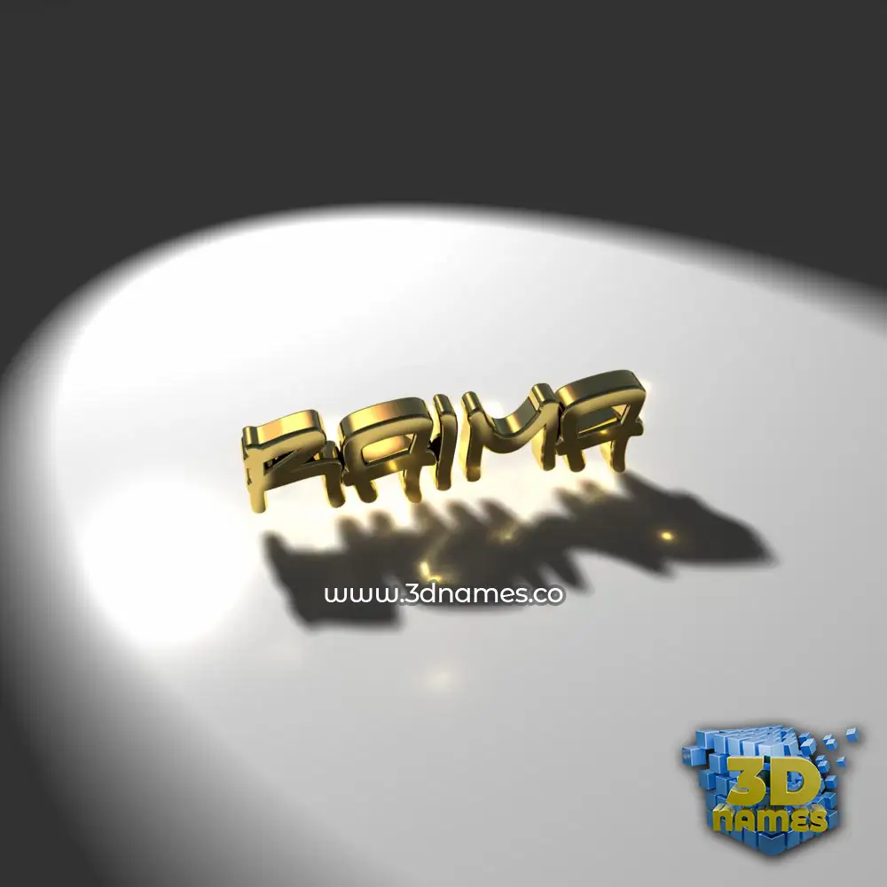 raima in Gold Shine style - 3D name wallpaper