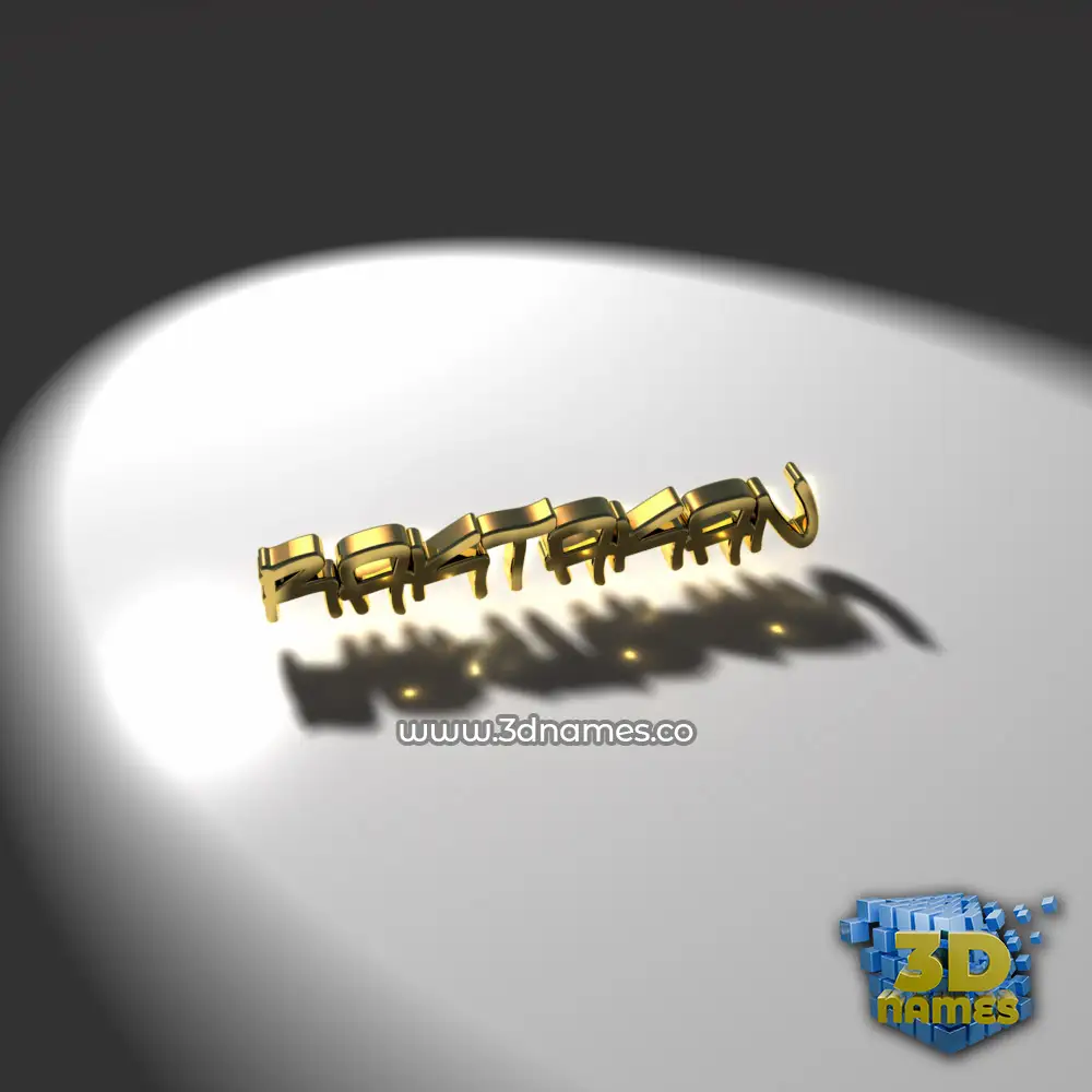 raktakan in Gold Shine style - 3D name wallpaper