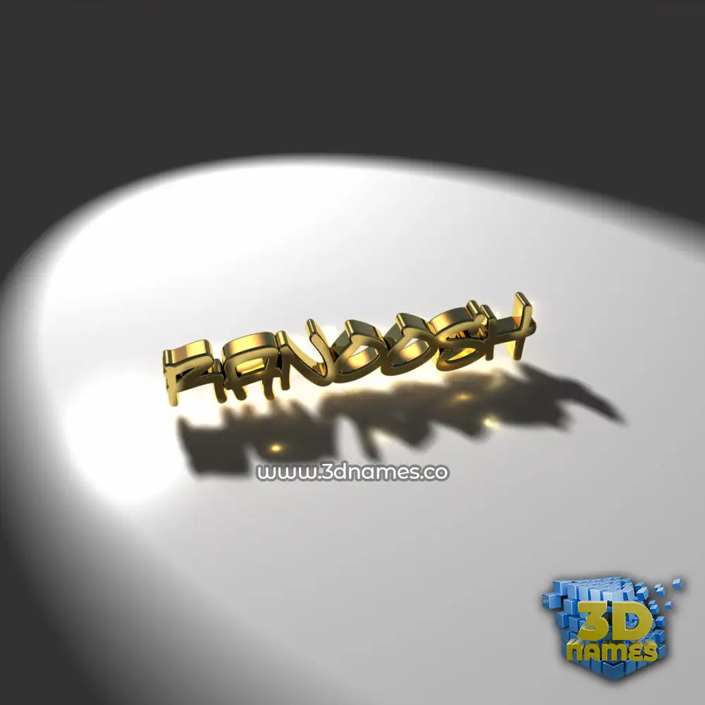 ranoosh in Gold Shine style - 3D name wallpaper