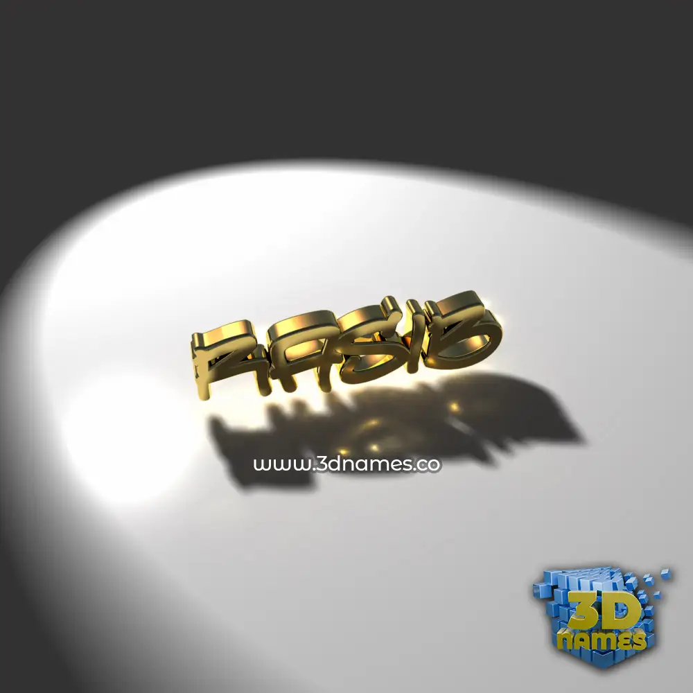 rasib in Gold Shine style - 3D name wallpaper