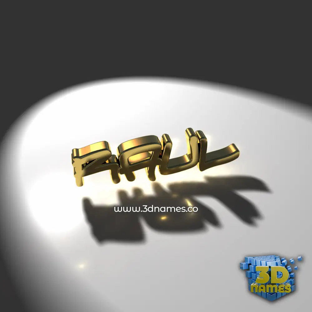 raul in Gold Shine style - 3D name wallpaper