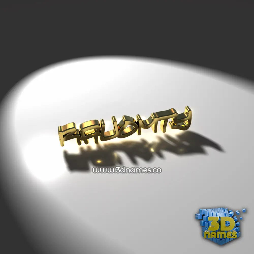 rauomty in Gold Shine style - 3D name wallpaper