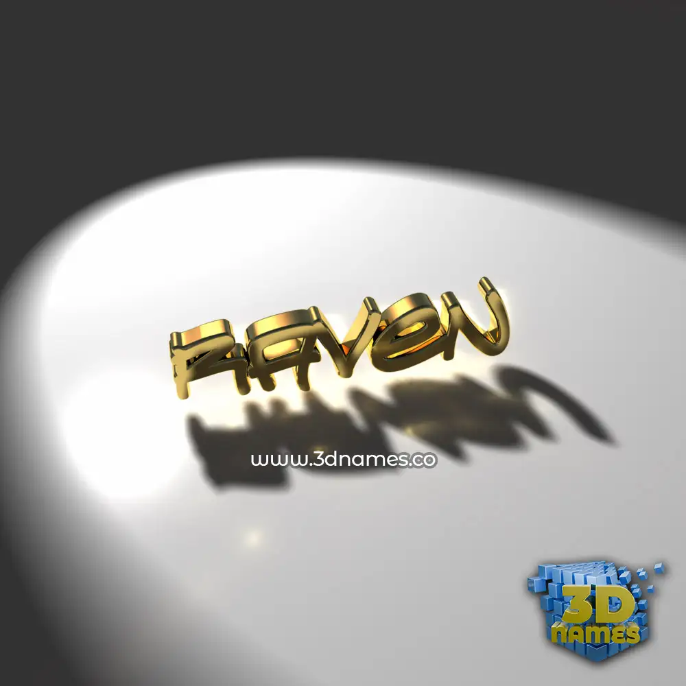 raven in Gold Shine style - 3D name wallpaper