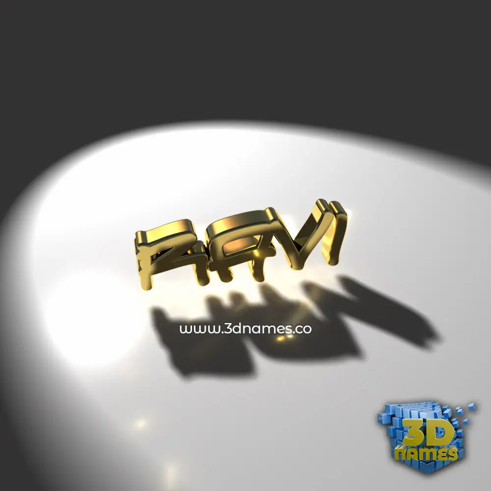 ravi in Gold Shine style - 3D name wallpaper