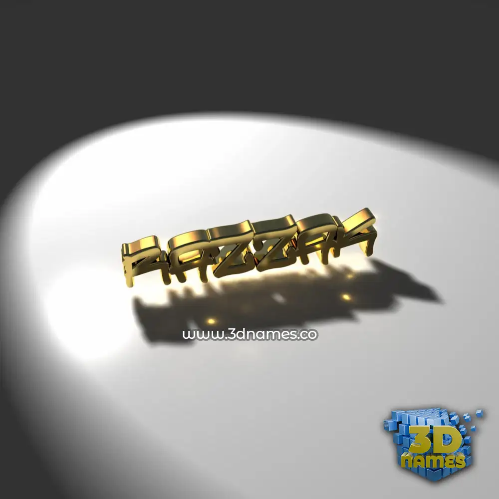 razzak in Gold Shine style - 3D name wallpaper
